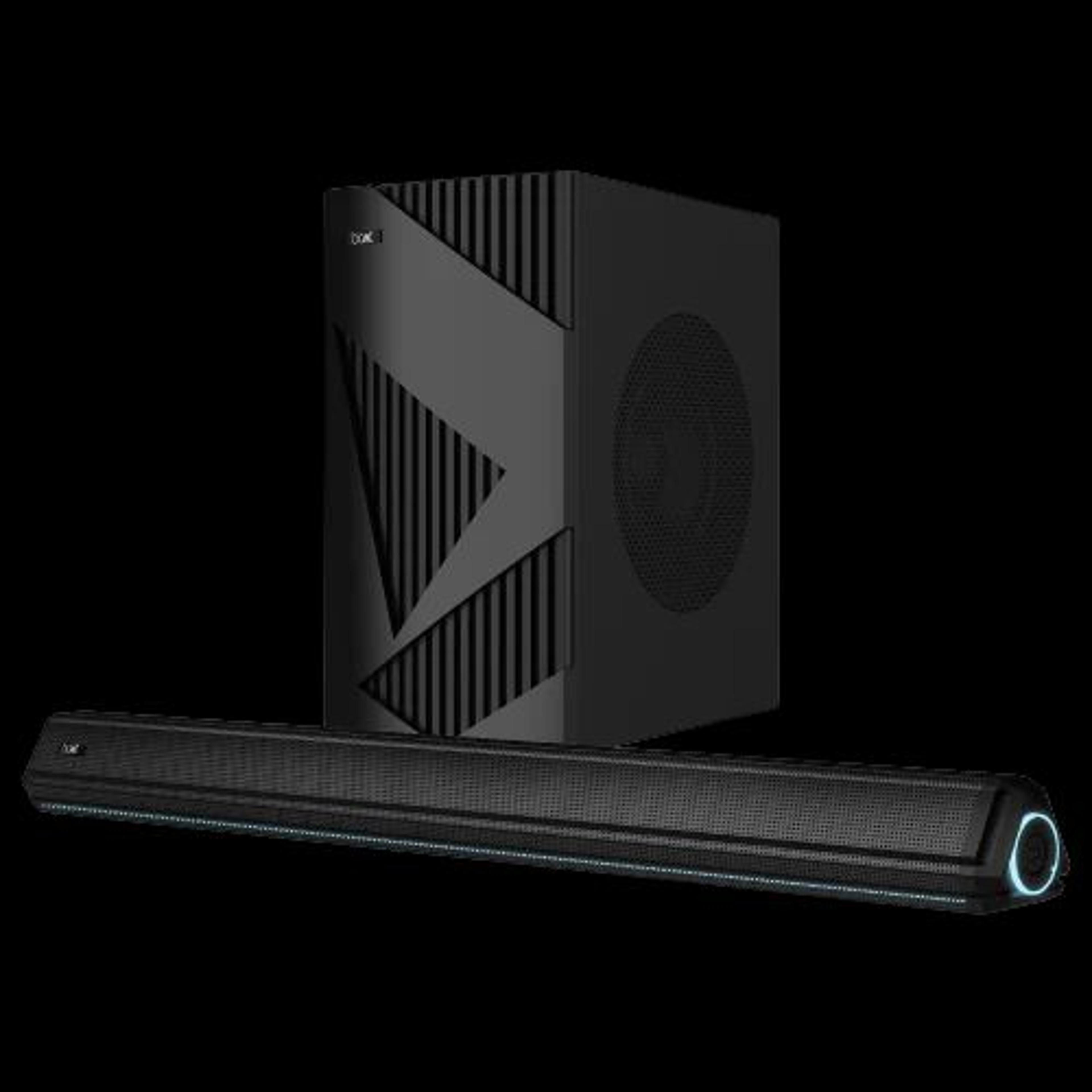 boAt Aavante Bar 1550 Pro | 160W RMS 2.1 Channel Soundbar, Wired Subwoofer, Multiple EQ Modes, LED Lights, AUX, USB, Optical