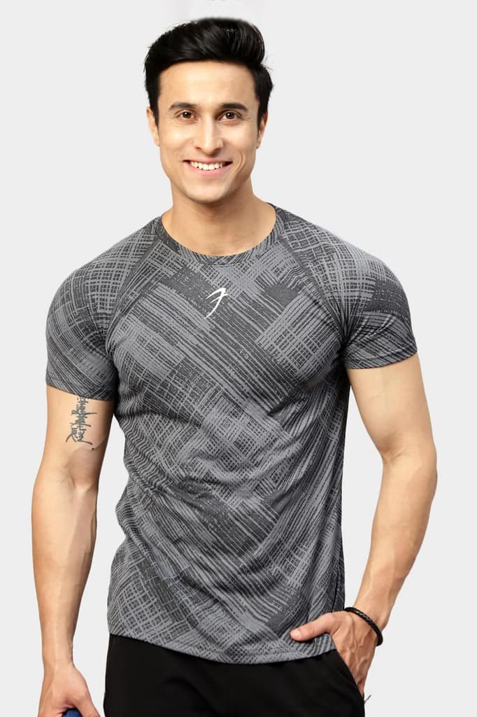 Ozone Jacquard T-shirt Coal — S