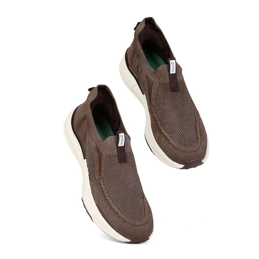 Leap7X by Liberty Men's CHICAGO-1 Brown Slip-On Walking Shoes - EAZYGO Technology with Ortholite Insole — photo 7