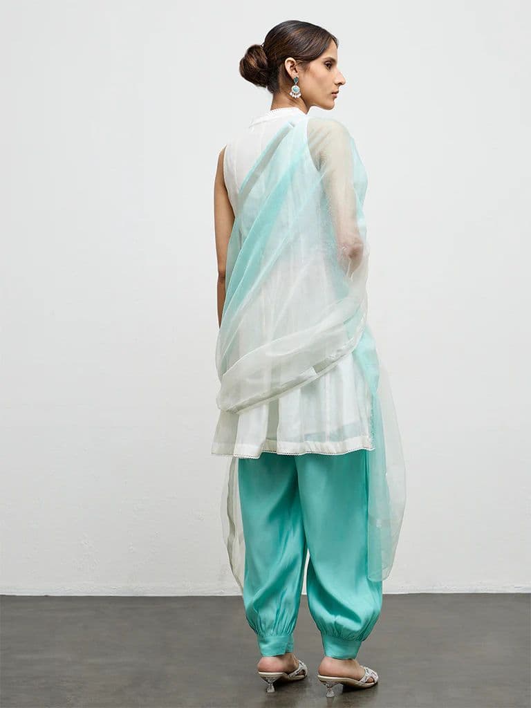Vark Off-White Embroidered A-Line Ethnic Set — photo 4