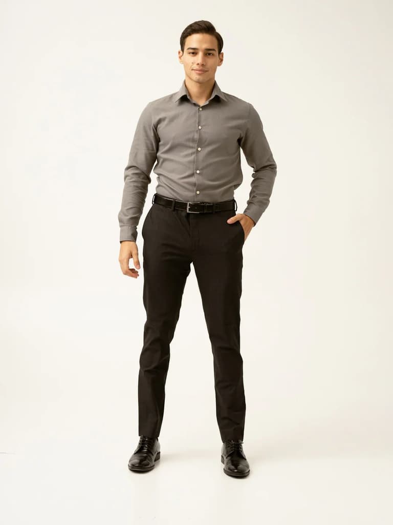 Submarine Black Checks Formal Pants