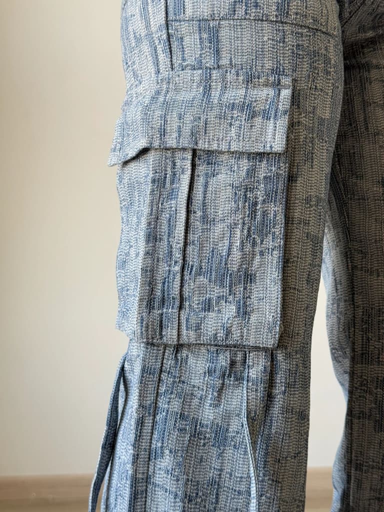 High-End Bamboo Texture Jacquard Cargo Pants — photo 4