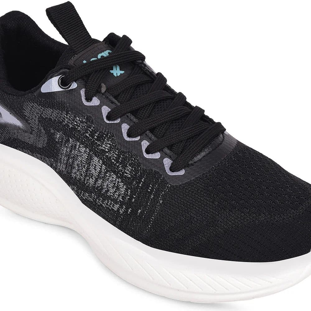 Leap7x Black Sports Lacing Running Shoes For Men DREPON-1E By Liberty — photo 5