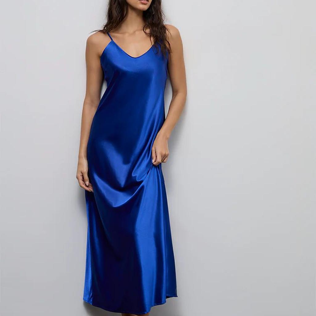 Wunderlove Blue Solid Slip Dress