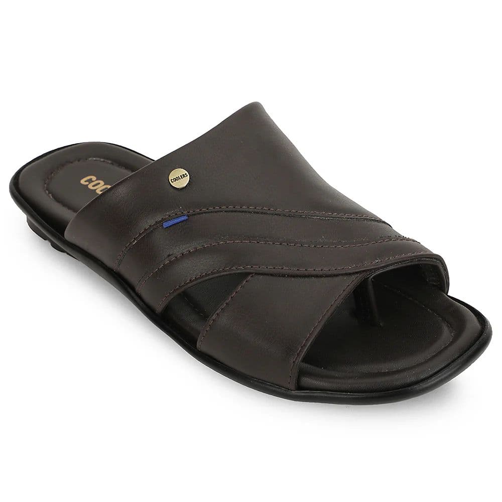 Coolers Brown Casual Flat Sandal For Men SENTOS-1 By Liberty — 6/40 / Brown
