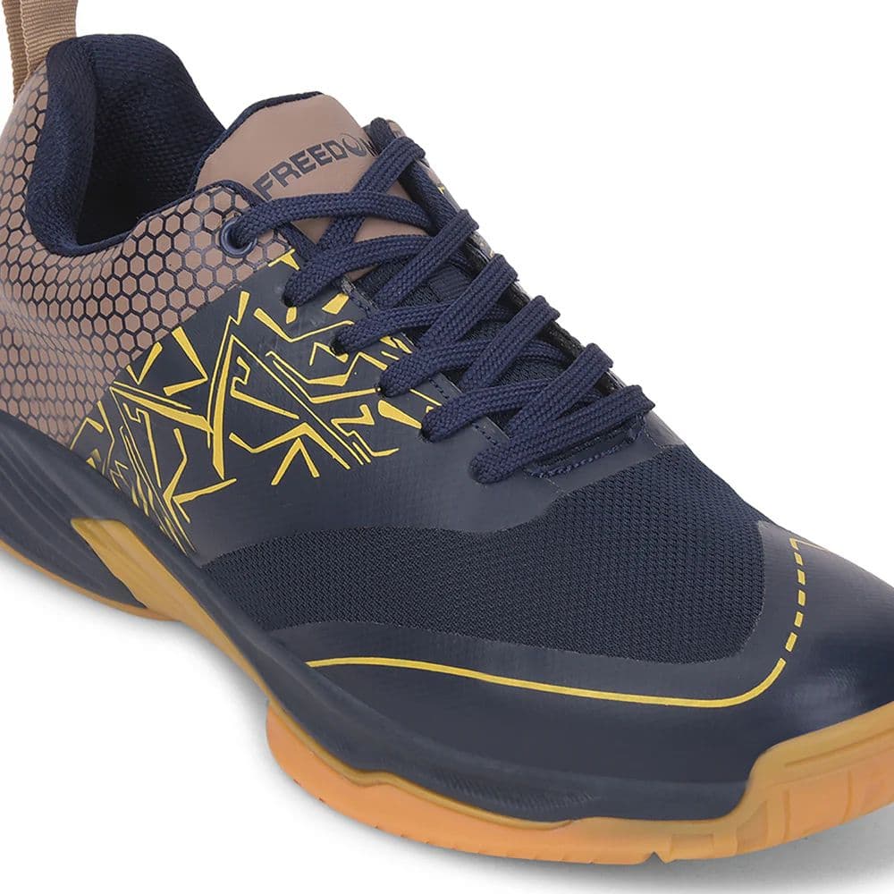 FREEDOM Navy Blue Sports Non-Marking Paddle/Pickleball & Badminton Shoes For Men UNESKO By Liberty — photo 5