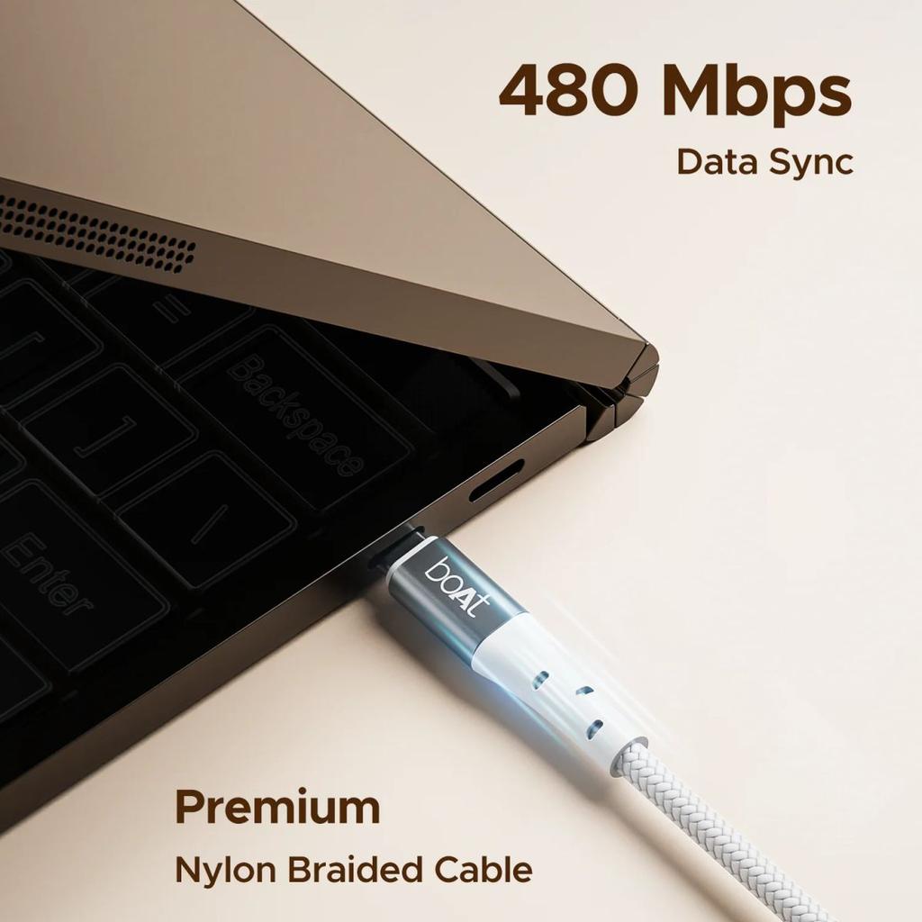 boAt C300 Fast Charging Cable | Charging Cable with 480 Mbps Data Transfer, 1.5m Cable Length, 10,000+ Bend Lifespan — photo 5
