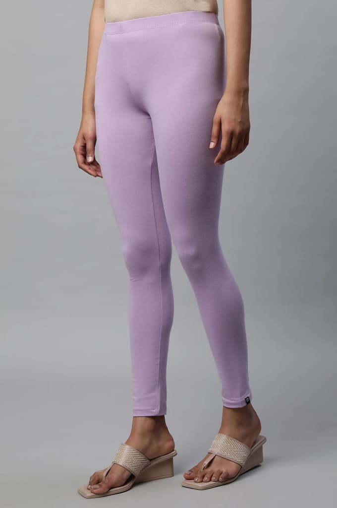 Mauve Cotton Lycra Tights — photo 3
