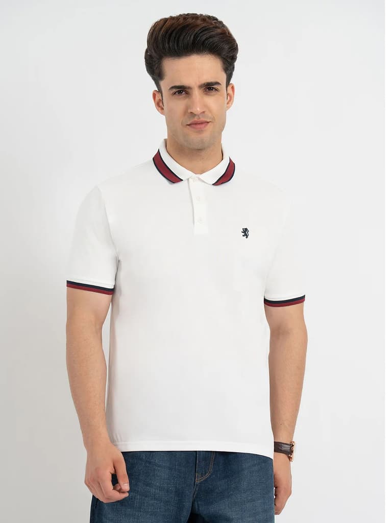Polo T Shirts for Men in White | Half Sleeve T Shirt — S / White