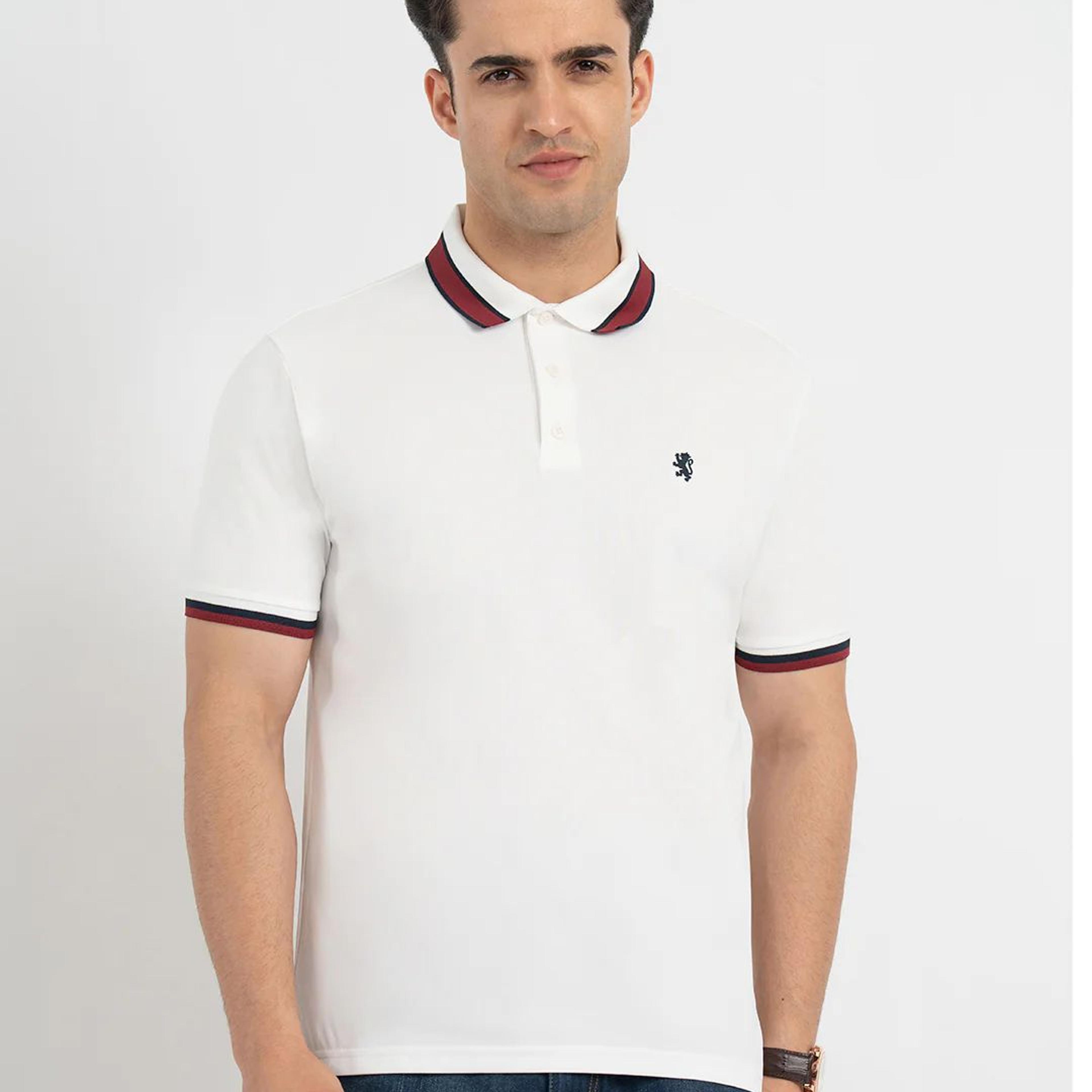 Polo T Shirts for Men in White | Half Sleeve T Shirt