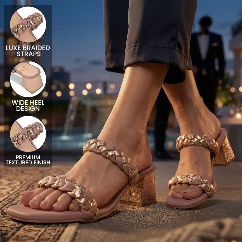 Senorita STY-164E Peach Casual Heeled Slippers for Women — photo 3