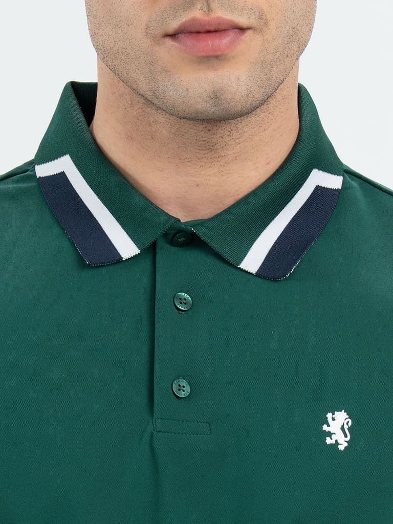 T Shirts for Men in Forest Green | Polo Half Sleeve T Shirt — photo 4