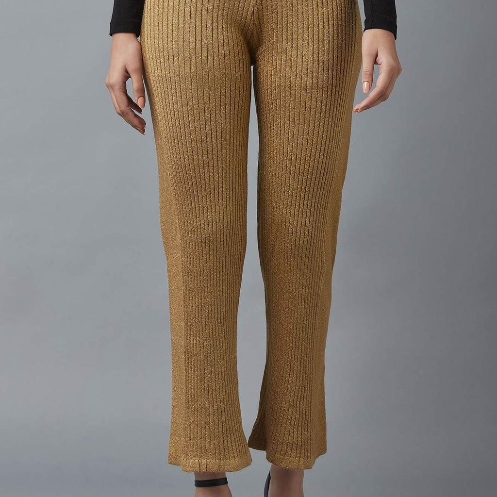 Beige Winter Shiny Palazzo