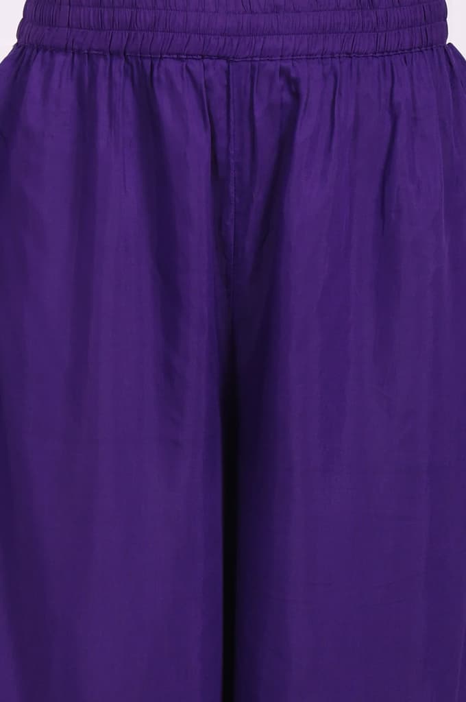 Purple Embroidered Anarkali Kurta with Parallel Pant and Dupatta Set — photo 8