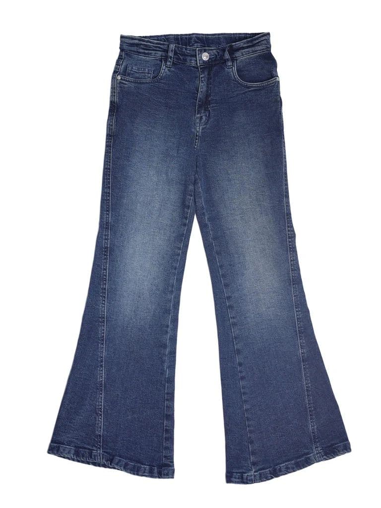 Y&F Kids Girls Blue Stretch Flare-Fit Jeans — photo 3