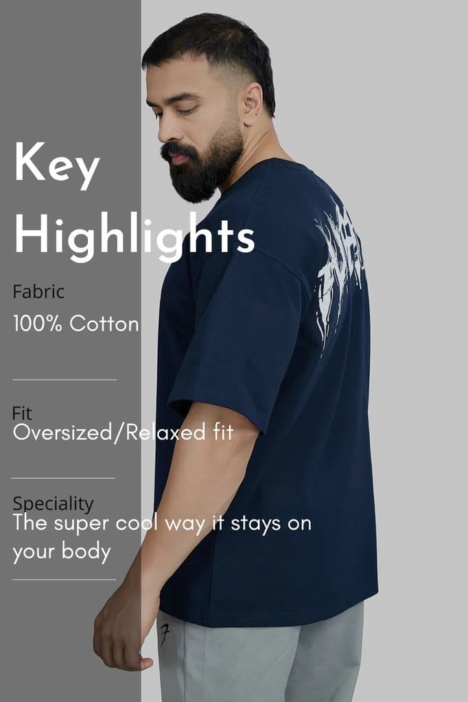 Ignite Oversized T-shirt Navy — photo 6