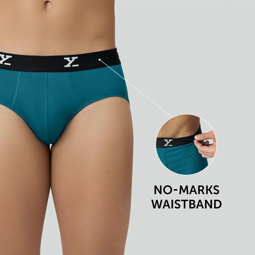 Super Combed Cotton-Modal Briefs - Aqua Blue — photo 3
