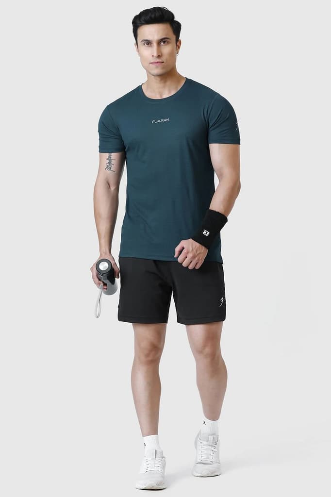 Checks Running T-shirt Bottle Green — photo 2