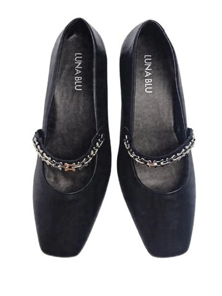 LUNA BLU Black Chain Detail Mary Jane Shoes — photo 3