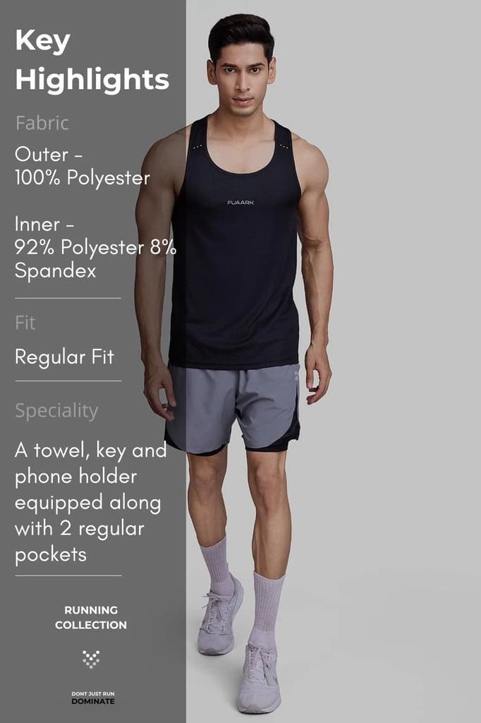 2 in 1 Mesh Shorts Foggy Grey With Black — photo 8