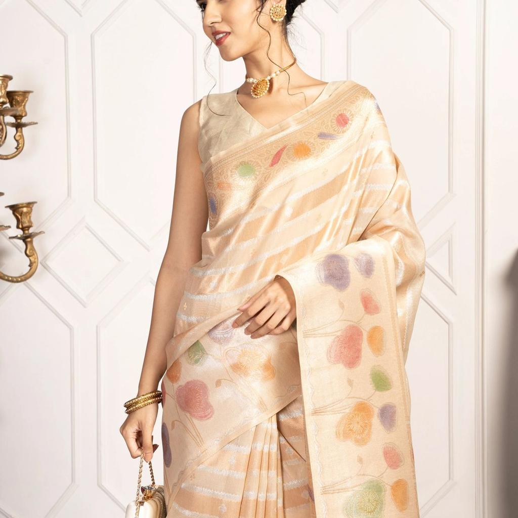 Mimosa Women's Woven Design Banarasi Style Art Silk Saree With Blouse Piece : SA00002064CKFREE