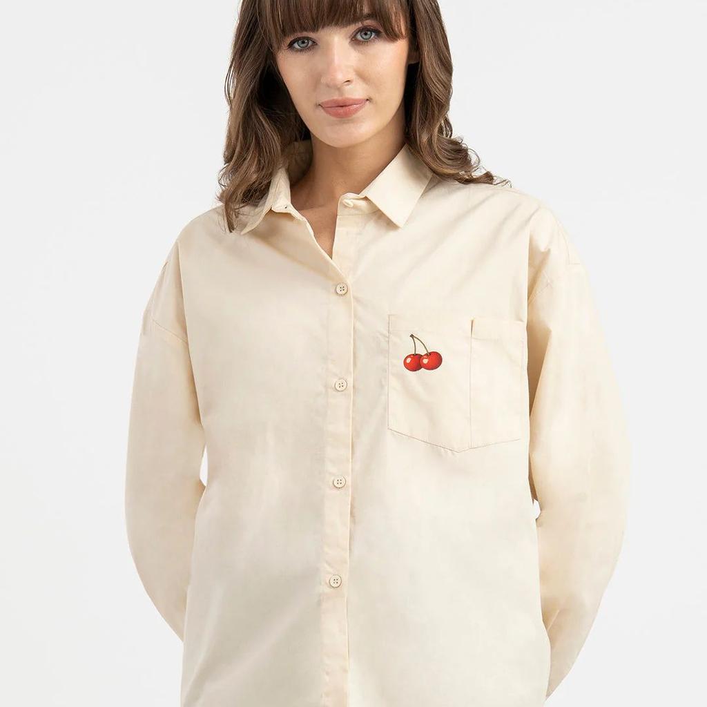 Shirts for Women in Cream | Casual Cotton Shirt
