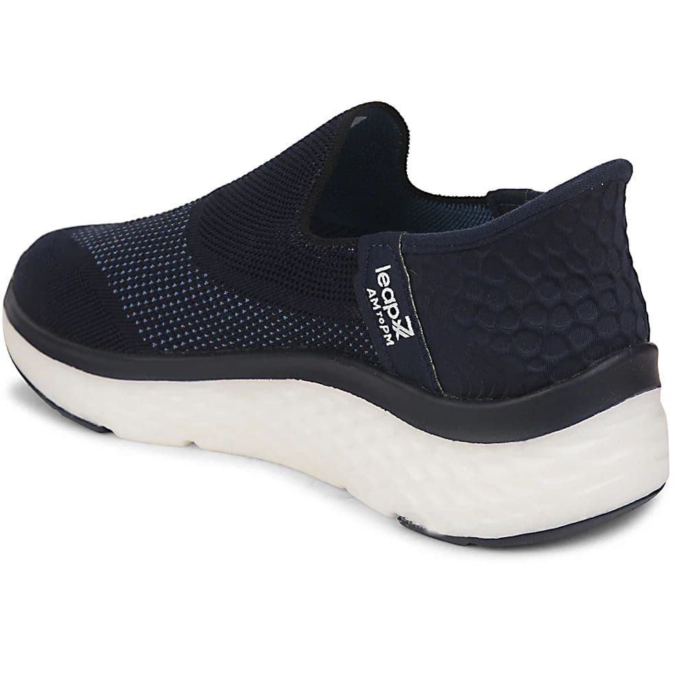 Leap7x Navy Blue Sports Non Lacing Walking Shoes For Men NITRUN-13 By Liberty — photo 4