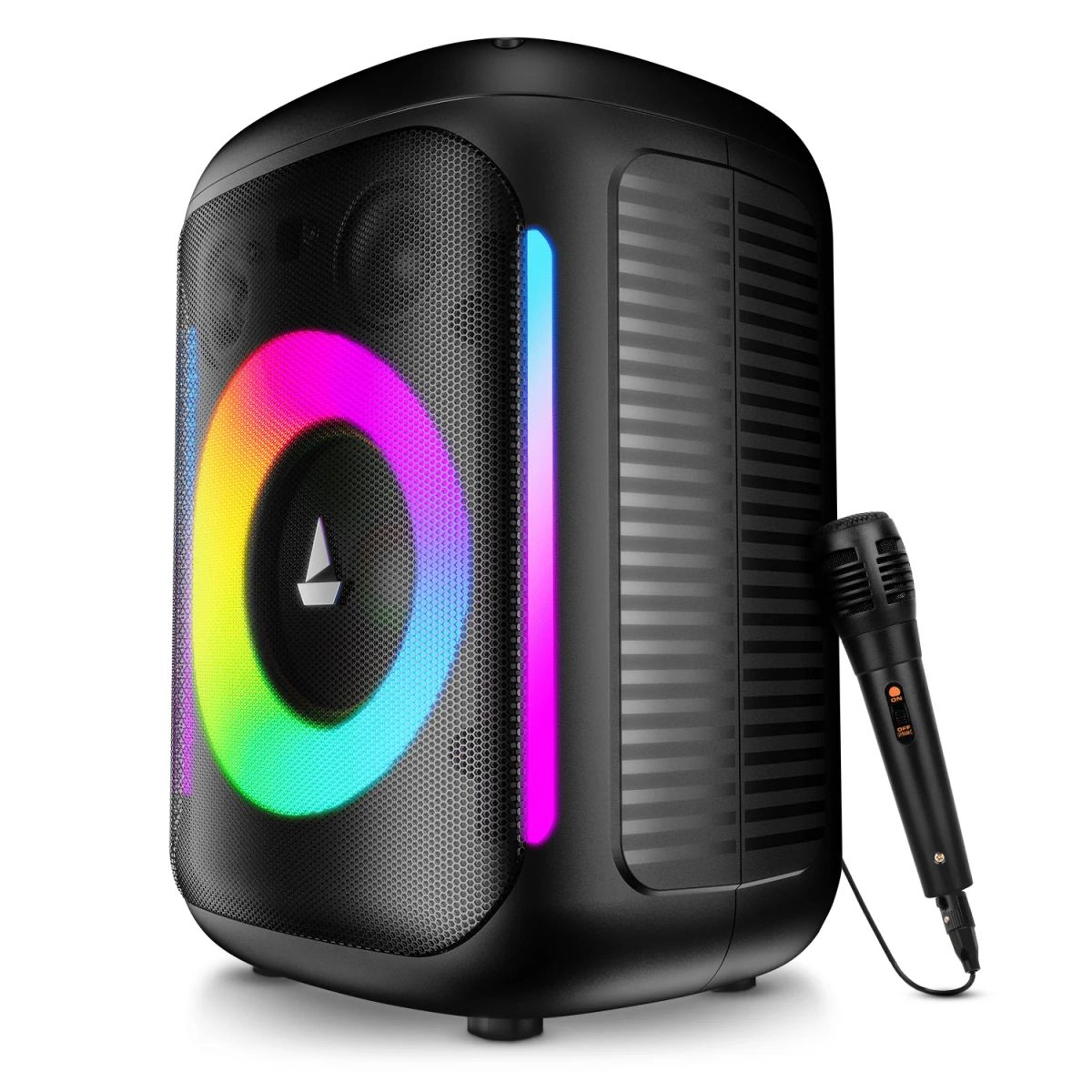 boAt PartyPal 30 | Bluetooth Speaker with 25W Sound, RGB LEDs, 6 Hours Playback, Karaoke & TWS