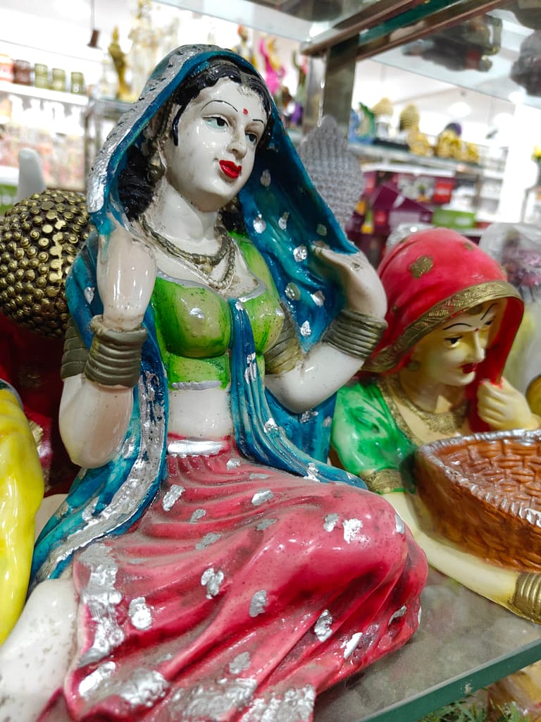 Green Statue | Decorative | Ceramic | Indian