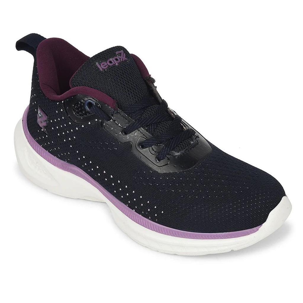 Leap7x Navy Blue Sports Lacing Running Shoes For Women GHD-10 By Liberty