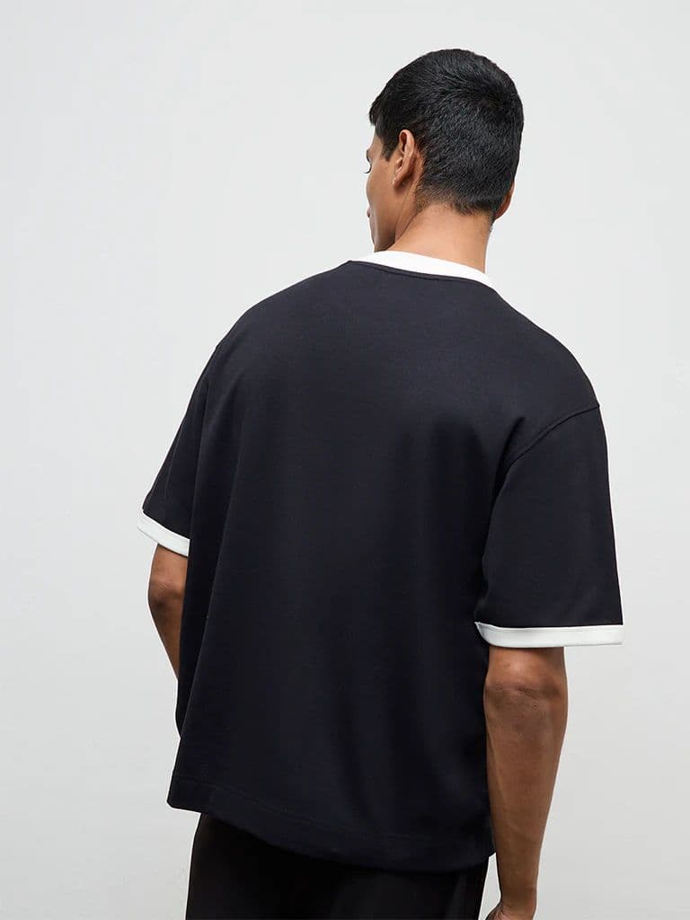 Nuon Black Relaxed-Fit Cotton-Blend T-Shirt — photo 5