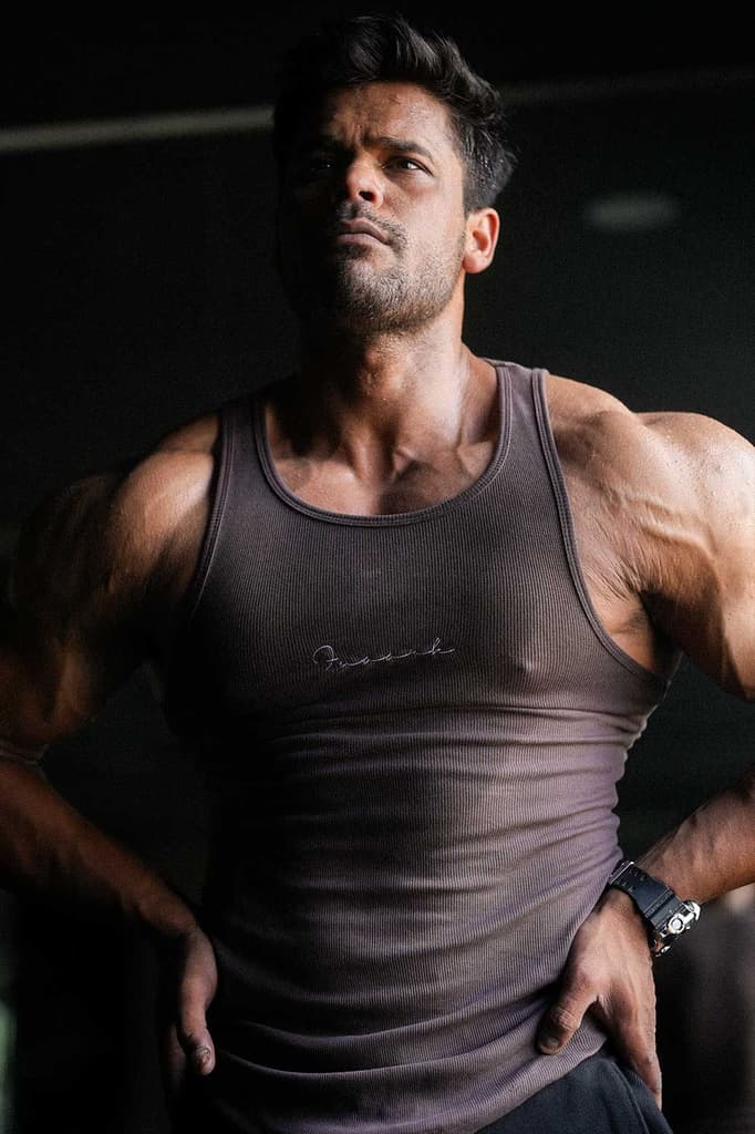 Ribbed Tank Brown — S