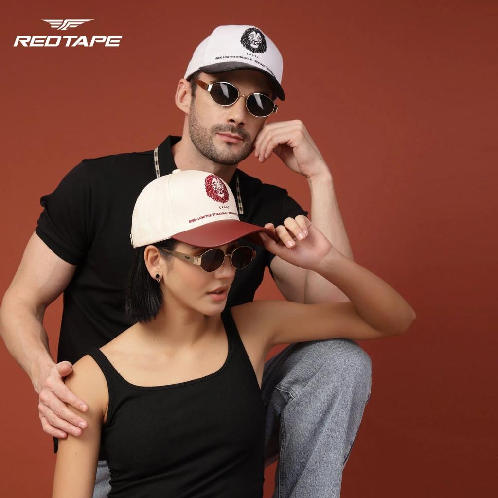Unisex White Black Colourblocked Cotton Twill Baseball Cap with Adjustable Strap — photo 3