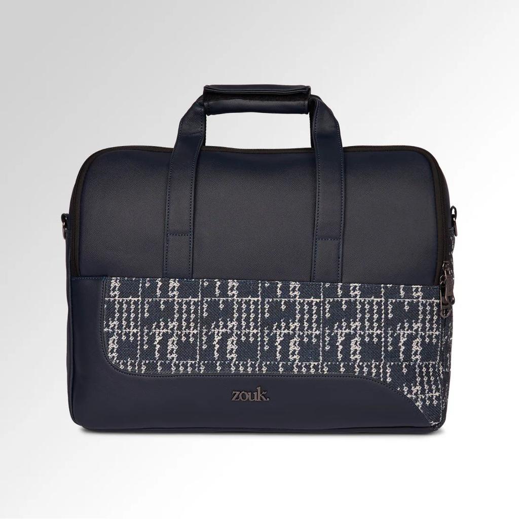 Madras Monochrome Office Laptop Bag (Blue) — photo 3