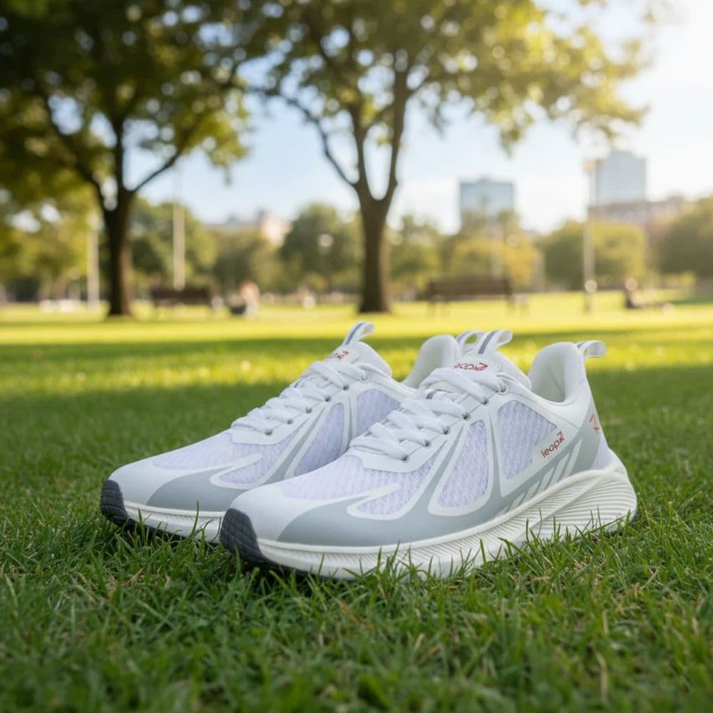 Leap7x White Sports Lacing Running Shoes For Men RUNIER-1E By Liberty — photo 4