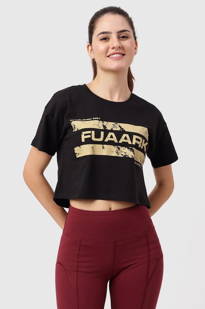 Brisk Fuaark Cotton Crop Top Black — photo 5