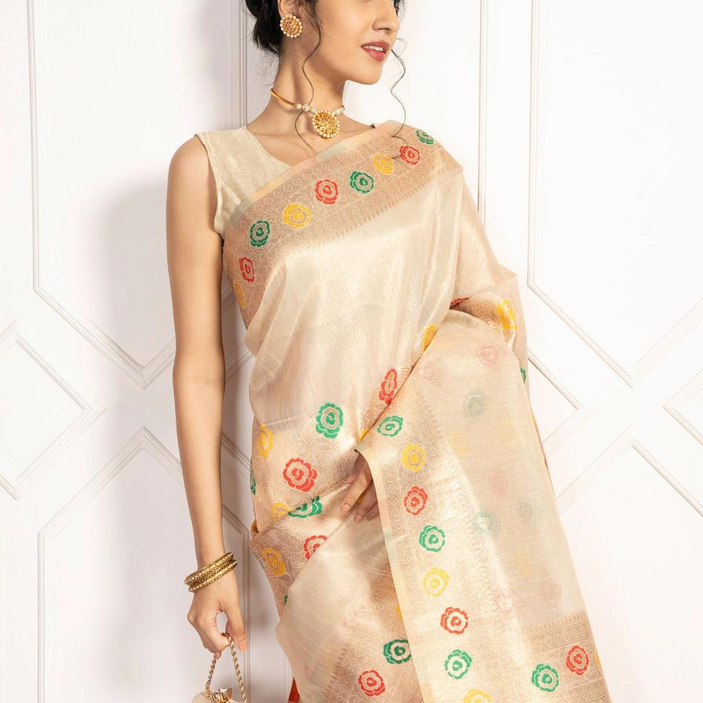 Mimosa Women's Woven Design Banarasi Style Art Silk Saree With Blouse Piece : SA00002082HWFREE