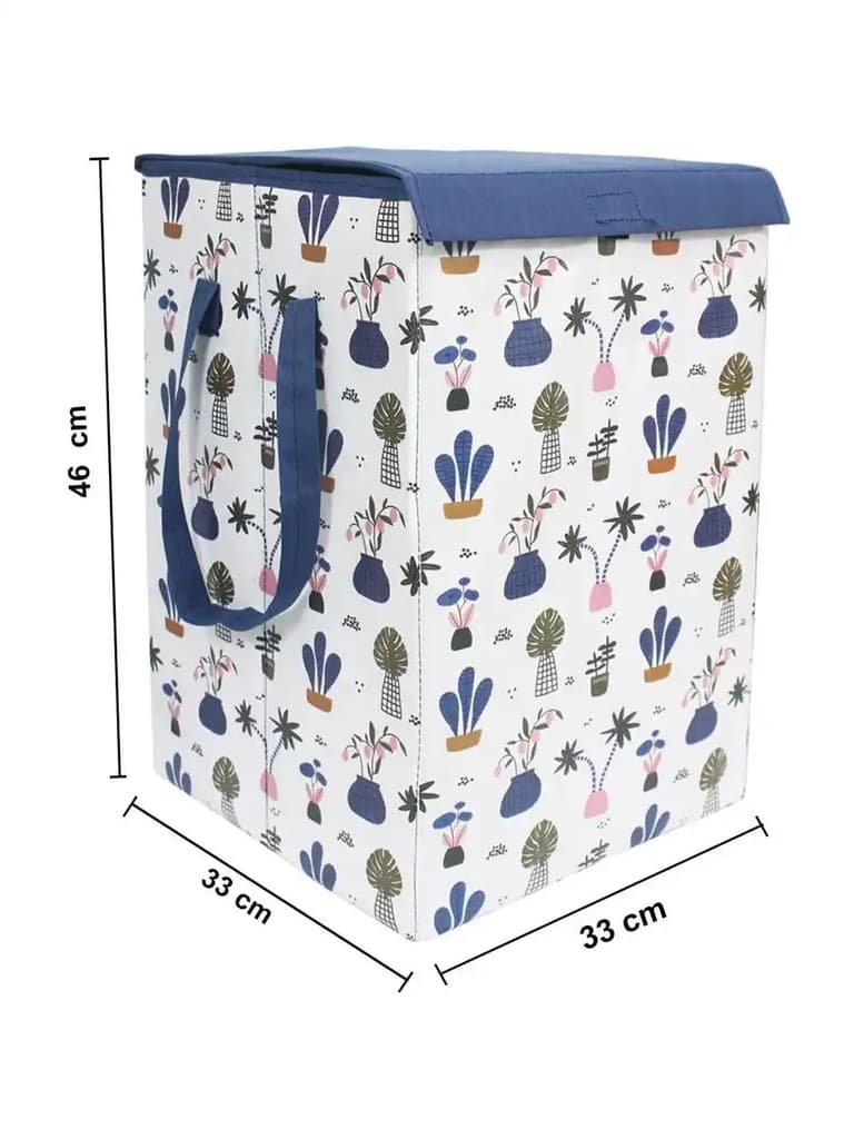 PrettyKrafts 75 L Folding Laundry Hamper | Clothes Basket with Lid & Carry Handles | White - Large — photo 3