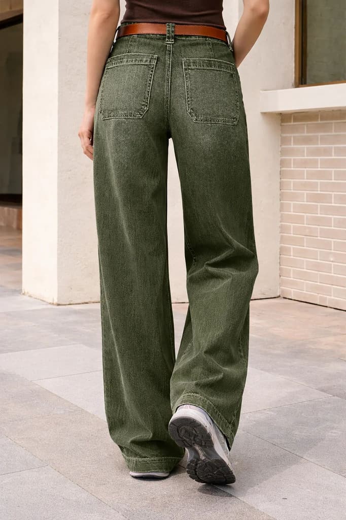 Olive Edit Baggy Wide Leg Jeans — photo 7
