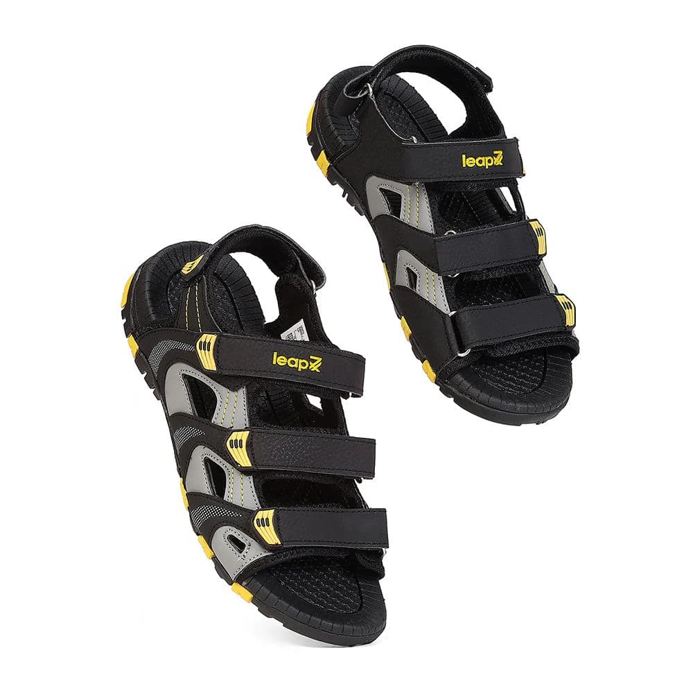 Leap7X ALBERT-1 Black Sports Velcro Sandals for Men by Liberty — photo 7