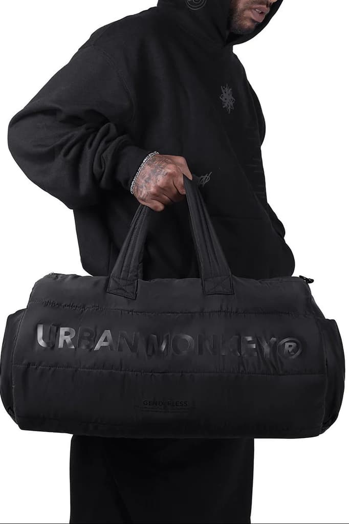 Puffer Duffle Bag // Black On Black