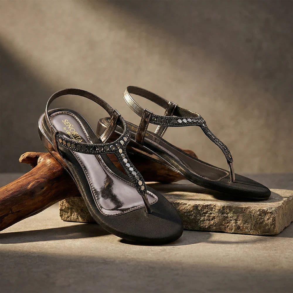 Senorita STY-179E Black Casual Flat Sandal for Women by Liberty — photo 2