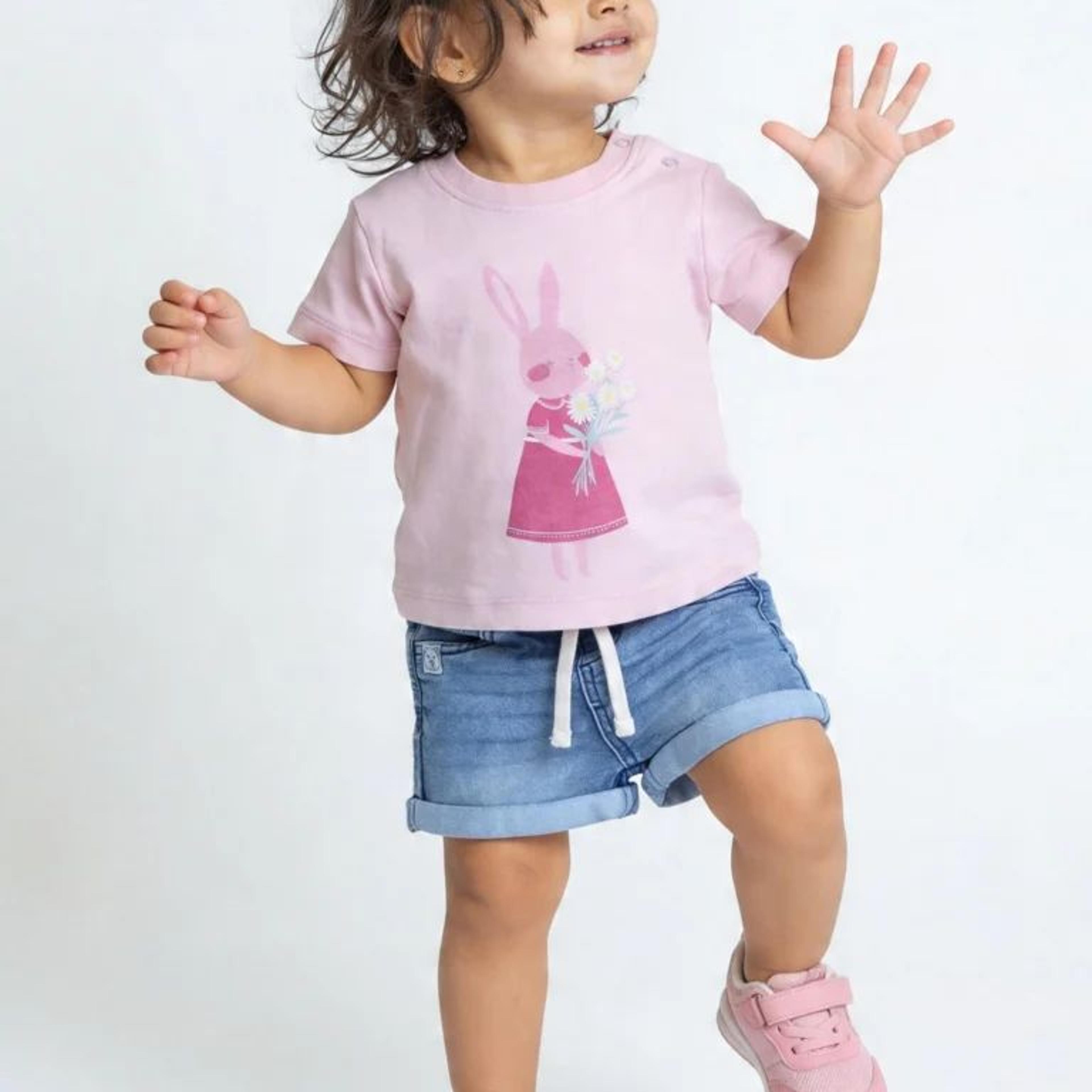 HOP Baby Girls Multicolour Cotton T-Shirt - Pack of 5