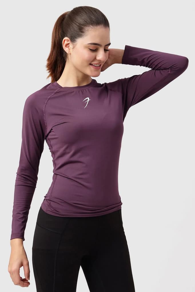 Compression Full T-shirt Plum — S