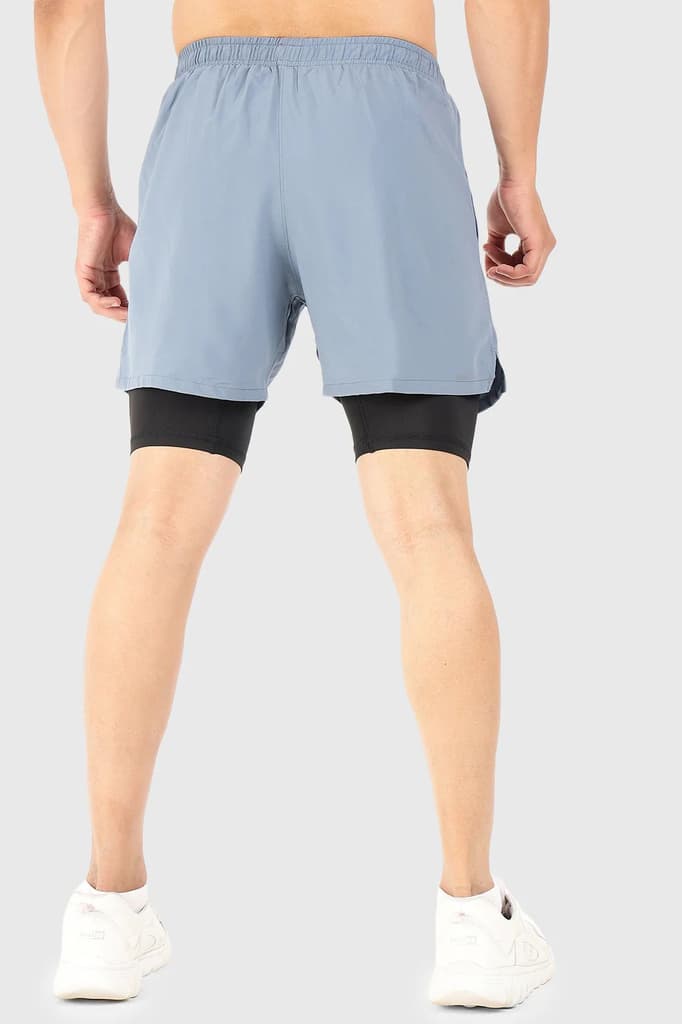 2 in 1 5" Compression Shorts Light Grey — photo 4