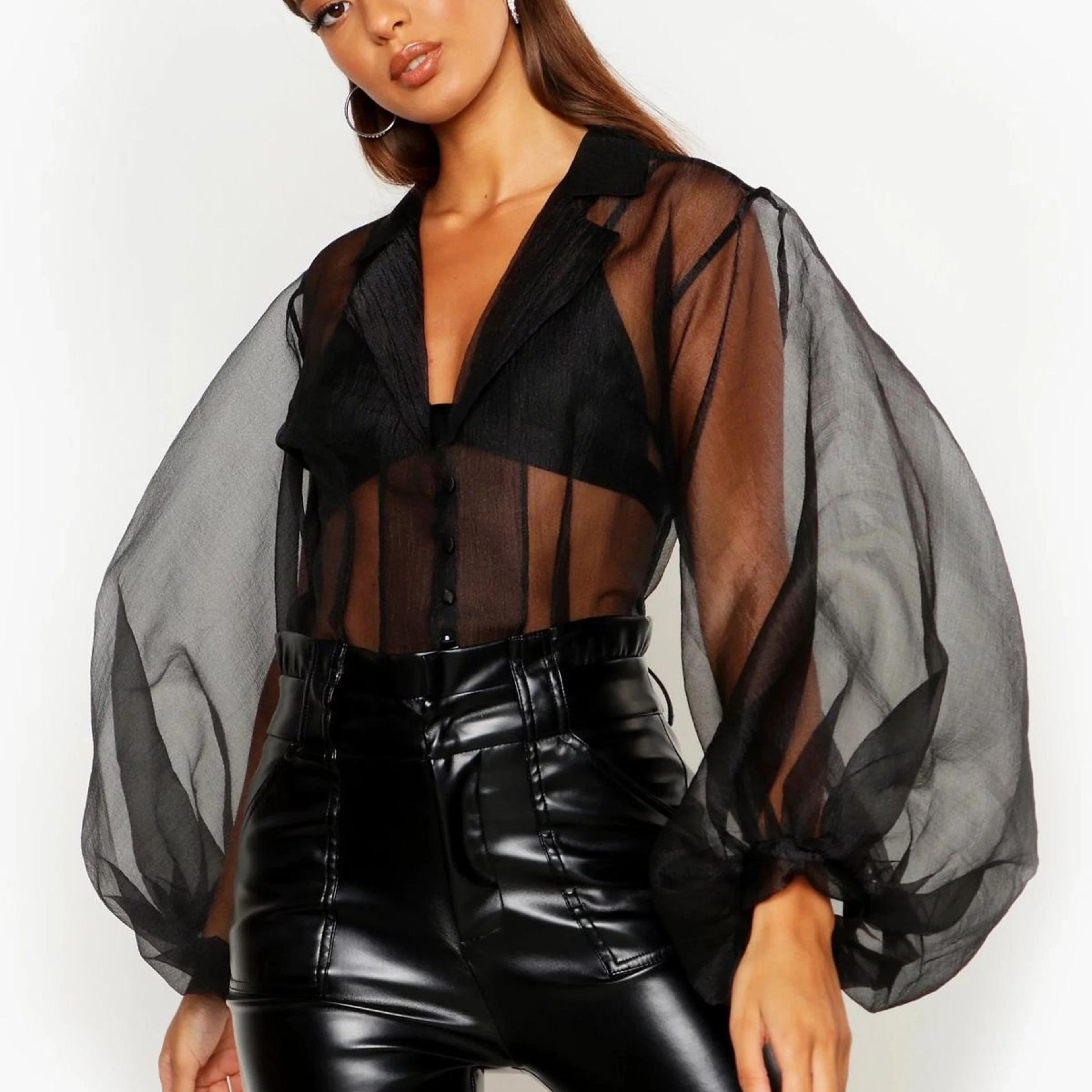Chic Ballon Sleeves Organza Shirt