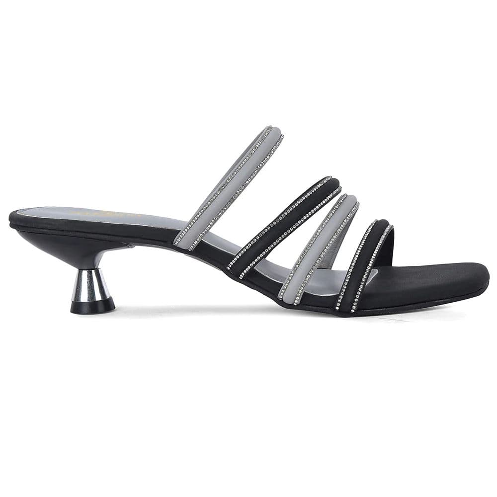 Senorita STY-180E Black Casual Heeled Slippers for Women by Liberty — photo 4