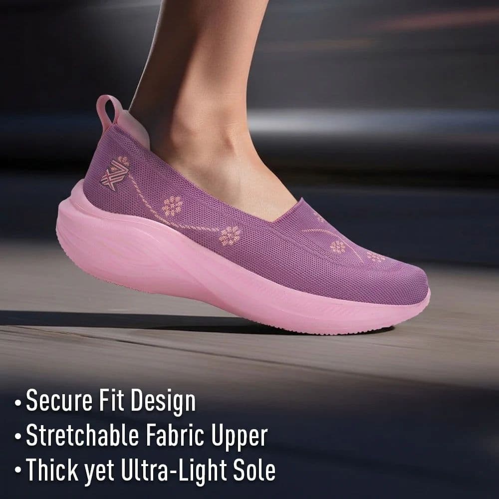 LEAP7X GLOWSTAR-E Peach Sports Non lacing Walking shoes for Women by Liberty — photo 3
