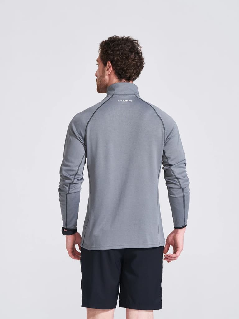 Men's Grey Solid Stand Collar Jacket — photo 4
