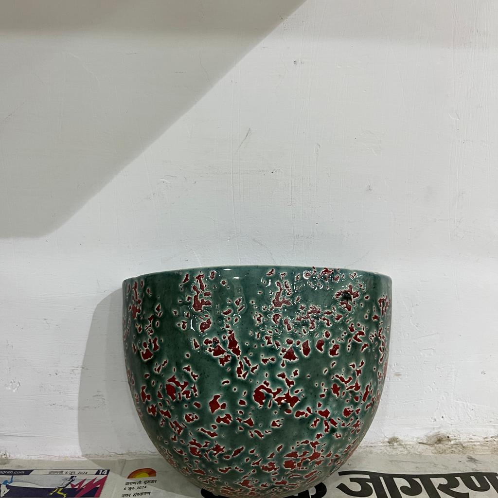 Green Mug with Red Design | Mug | Ceramic | Green and Red